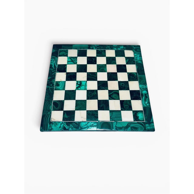 Vintage Square Malachite Chessboard, 1970s For Sale - Image 4 of 4
