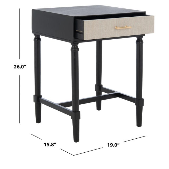 Coastal Estella 1 Drawer Accent Table in Black For Sale - Image 3 of 11