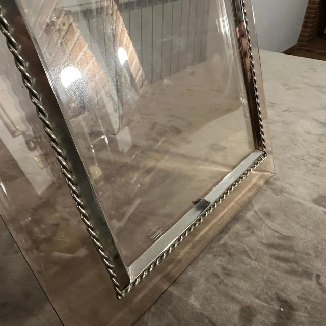 1960s High Quality Mid-Century Modern Smoked Glass Italian Picture Frame For Sale - Image 9 of 11