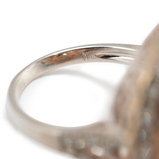 Ladies 14k White & Rose Gold 11.35ctw Oval Morganite Halo Diamond Cocktail Ring, Size 6.75 For Sale - Image 9 of 10