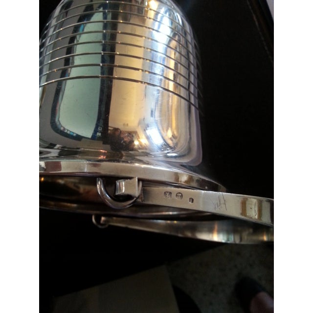 Personal Ice Bucket 1930s Streamline Moderne Silver Plated Hallmarks For Sale - Image 9 of 11