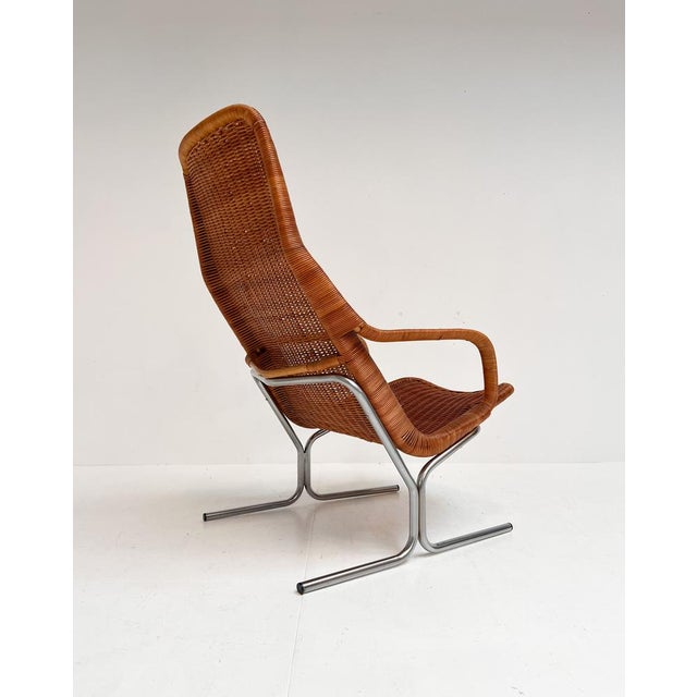 Brown Model 514 Armchair in Rattan by Dirk van Sliedregt, 1970s For Sale - Image 8 of 12