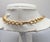 Green Vintage 1990s Signed Monet Goldtone Cabochon Faux-Green Jasper Collar Necklace For Sale - Image 8 of 9