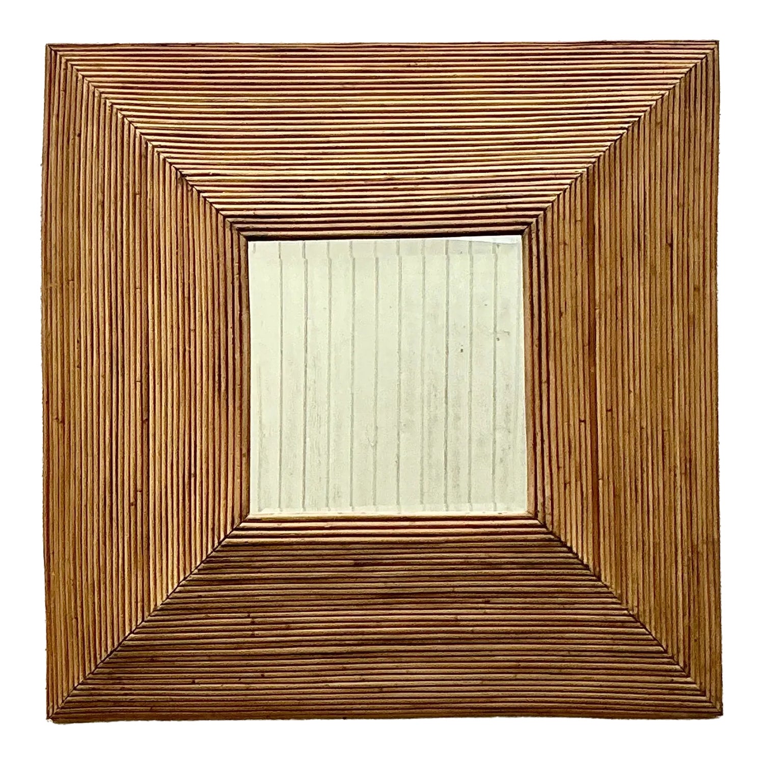 Vintage Coastal Pencil Reed Mirror - Detail view