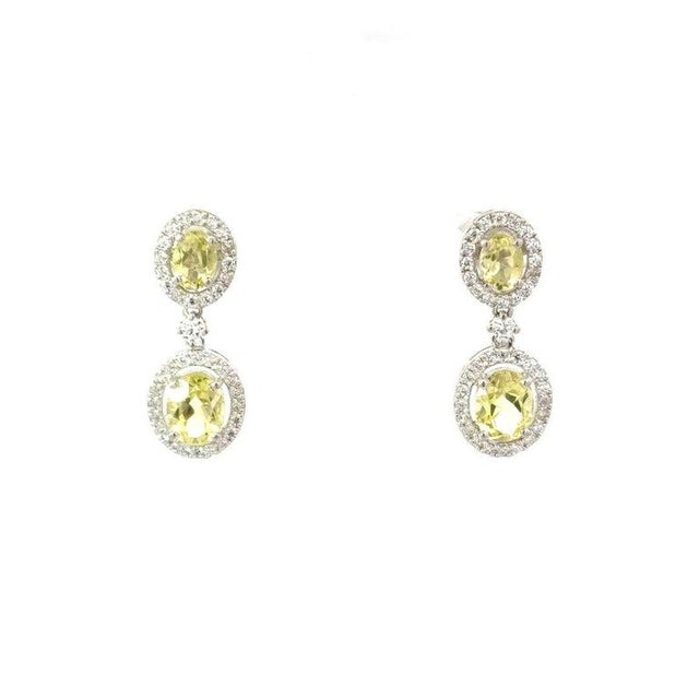 Yellow Lemon Topaz Statement Drop Earrings in 925 Sterling Silver for Her, a Pair For Sale - Image 8 of 10
