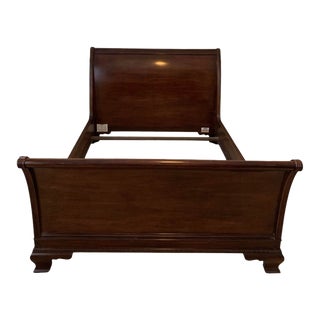1990s Henredon California King Mahogany Sleigh Bed For Sale