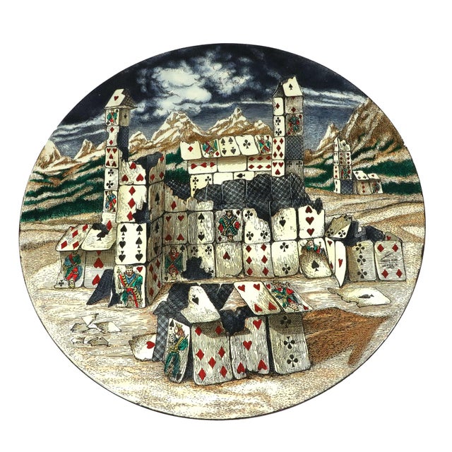 Atelier Fornasetti Fornasetti ‘Città Di Carte’ House of Cards Side Table the Top Dated 1990, Numbered 4/6 Atelier Fornasetti, Milan, After a Design by Piero Fornasetti For Sale - Image 4 of 16
