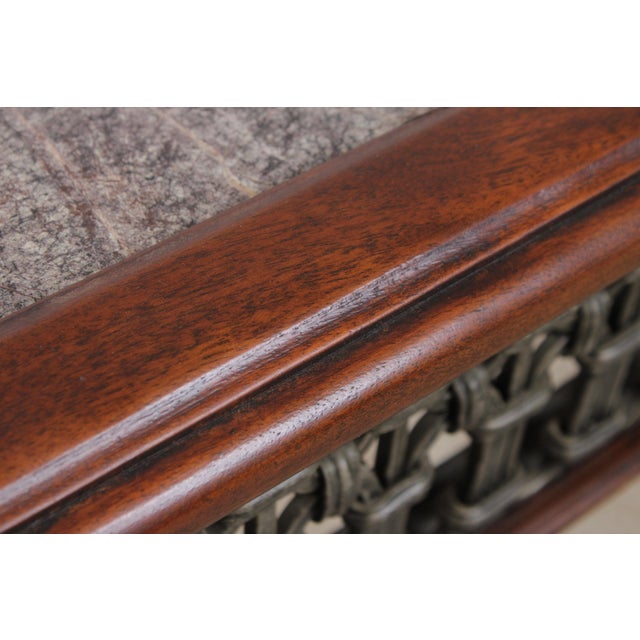 Theodore Alexander Marble Top Mahogany Console Table For Sale - Image 13 of 18