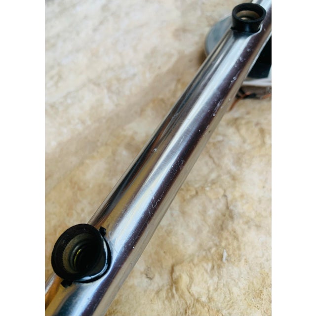 Mid-Century Modern ‘Lightolier’ 6 Bulb Vintage Chrome Light Fixture. Rare aluminum pole 6 bulb wall mount light fixtures....