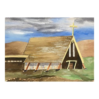 1953 Bridgeport Washington Painting by Matthews For Sale