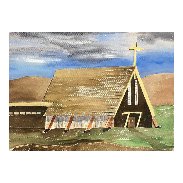 1953 Bridgeport Washington Painting by Matthews For Sale