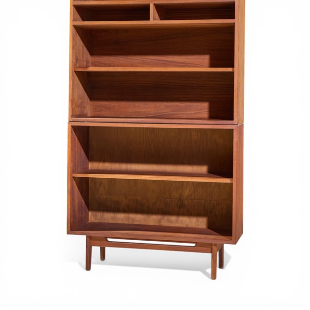 Wood Jens Risom Mid Century Walnut 2-Piece Bookcase For Sale - Image 7 of 7