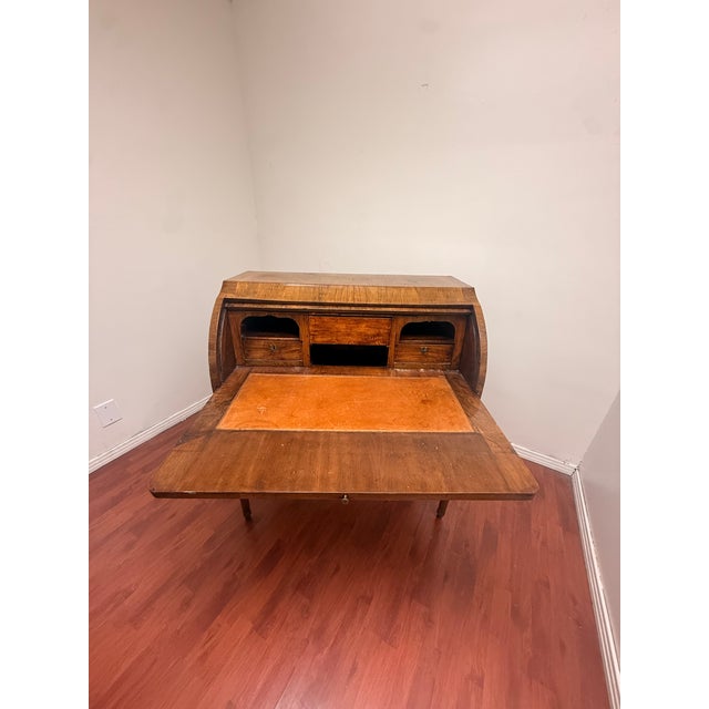 French French 1700s Antique Roll Top Cherry Cylinder Desk For Sale - Image 3 of 6