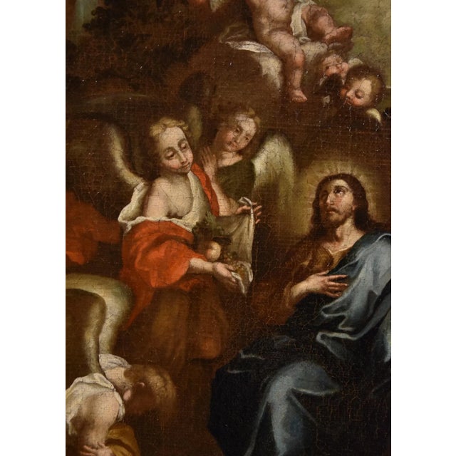 Circle of Pietro da Cortona / Berrettini, Christ in the Desert, 1650, Oil on Canvas For Sale - Image 9 of 15