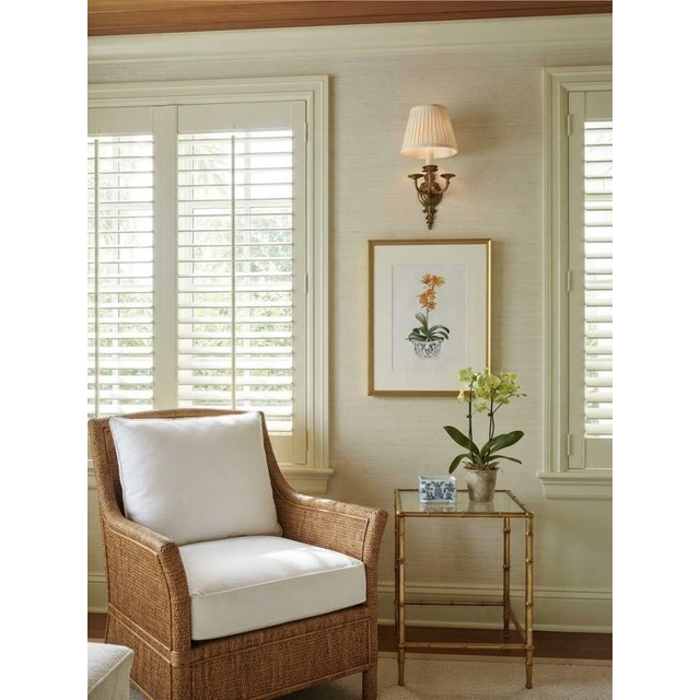 Vintage Framed Botanical Art Print: Orange Orchid in Chinoiserie Porcelain Planter For Sale - Image 10 of 12