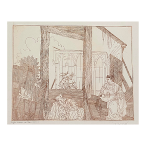 Jospeh Pecsenke Commedia Dell'arte XXXI Etching