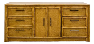 Lea Furniture Faux Bamboo Nine Drawer Dresser Vintage Coastal Bedroom Furniture