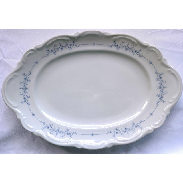 Ceramic Early 20th Century Mitterteich 12-1/2" Blue & White Serving Platter For Sale - Image 7 of 7