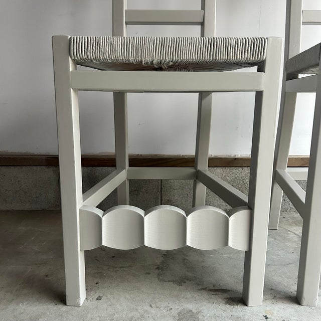 Wood 1980s Hand Carved Hacienda Counter Stools, Pair For Sale - Image 7 of 10