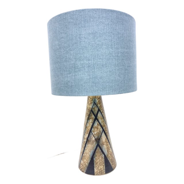 Large Table Lamp with Conical Ceramic Base, 1970s For Sale