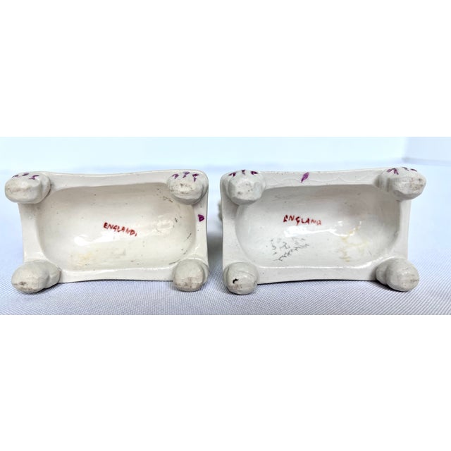 Antique Victorian Staffordshire Spaghetti Poodles on Pillow Bases - A Pair For Sale - Image 16 of 16
