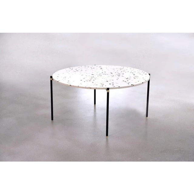 Simple coffee table 100 4 legs by Contain Dimensions: D 100 x H 51 cm Materials: Iron, brass, Terrazzo, marble, stone....