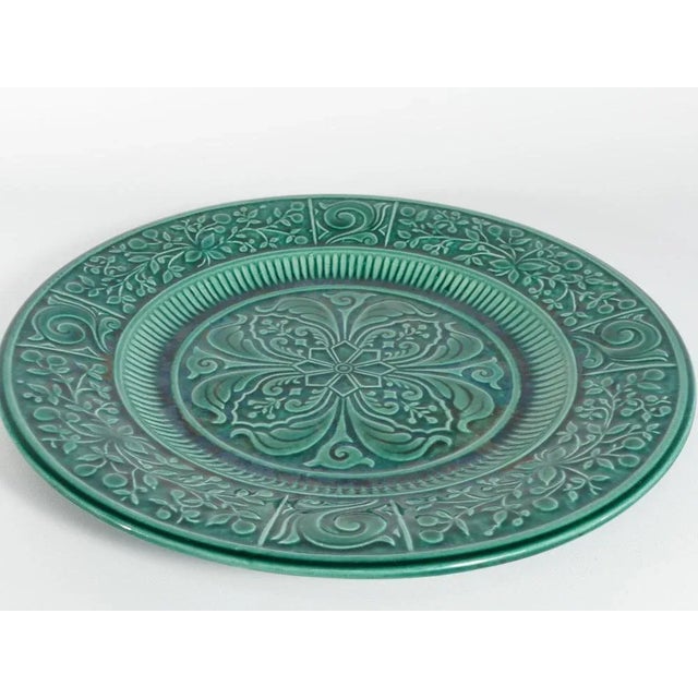 Green Large Scandinavian Modern Green Plate from Arol Ceramic, Norway, 1950s For Sale - Image 8 of 12