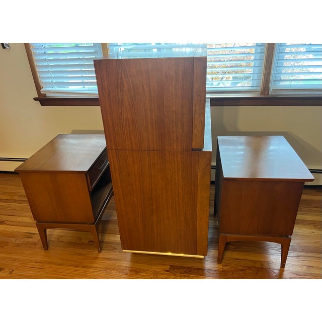 Kent Coffey Kent Coffey Elegante Highboy & 2 Wharton Nightstands 1960’s For Sale - Image 4 of 11