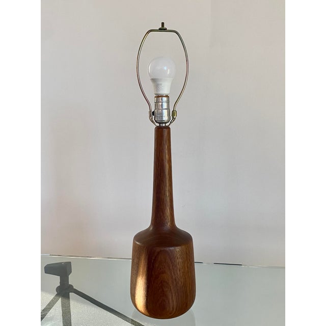 Domus Danish Modern Table Lamp, Walnut Base With Capiz Shell Shade, 1960s For Sale - Image 4 of 16