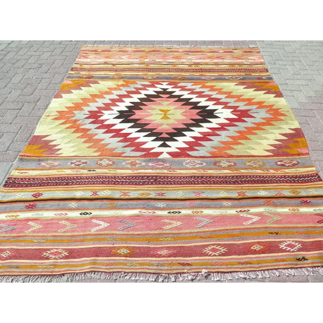 This beautiful rug is from western Turkey Milas Nomads. About 60 years old. It is handmade with pure wool on cotton...