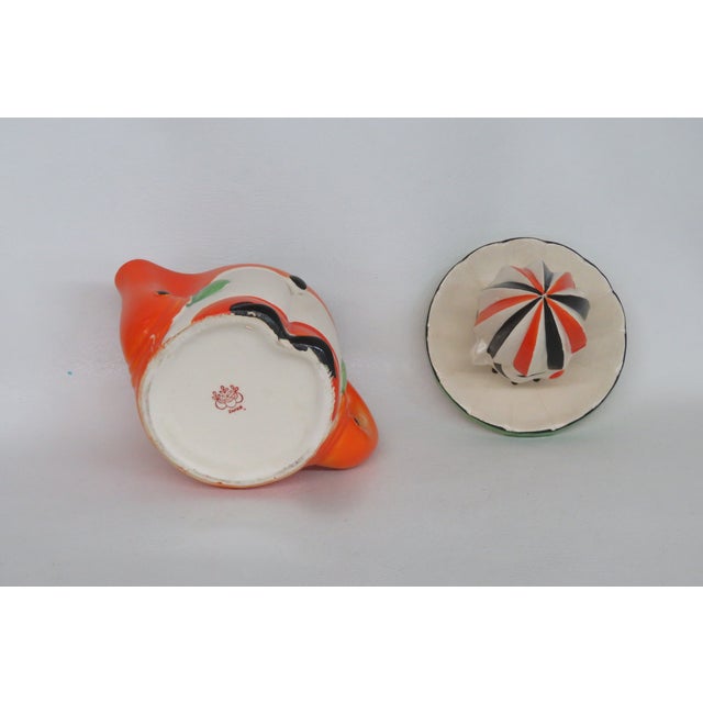 Takito Japan Clown Figural Juicer Reamer Orange Green Hand Painted Ceramic 4729b For Sale - Image 9 of 15