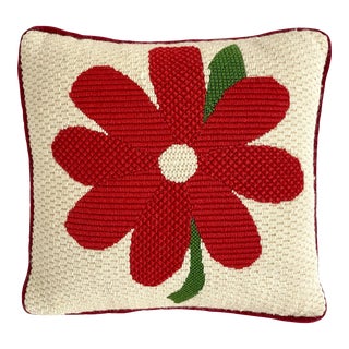 1960s Pop Art Needlepoint Pillow For Sale