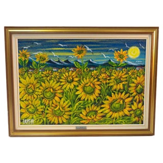 Renzo Capecci, Field with Sunflowers, Painting For Sale