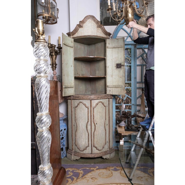 18th Century 18th Century Italian Painted Corner Cabinet For Sale - Image 5 of 13