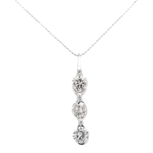 Cgl Certified 3.38 Carat Diamond Dangle Pendant Necklace in 18k White Gold