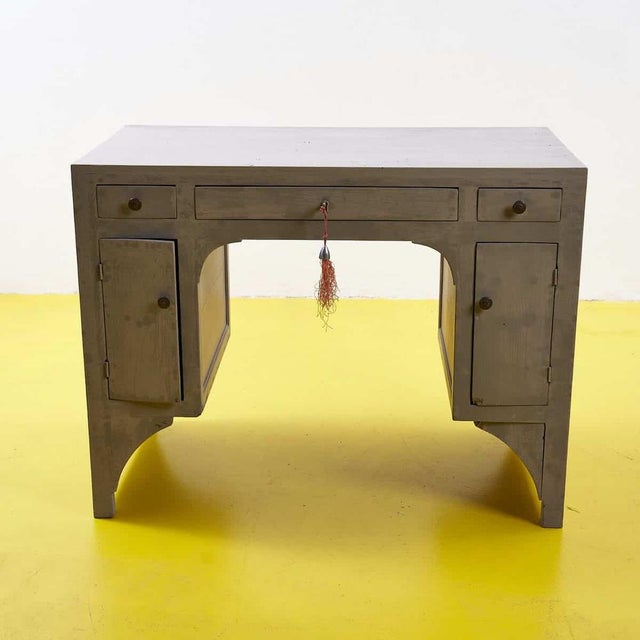 Wood Desk in Dove Gray Wood For Sale - Image 7 of 7