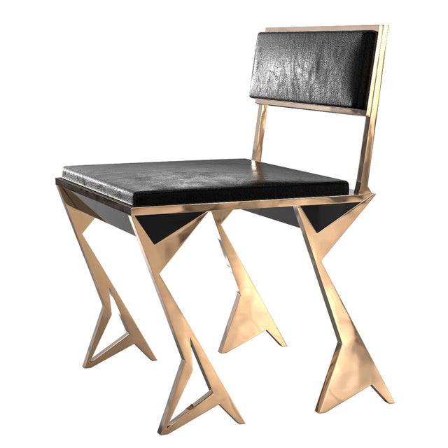 Not Yet Made - Made To Order "Ispirazione" Chair With Bronze and Stainless Steel Details For Sale - Image 5 of 6