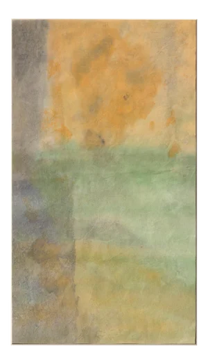 Circa 1960 "Abstract Vertical Sunset" Watercolor Painting Fragment by Irene Pattinson