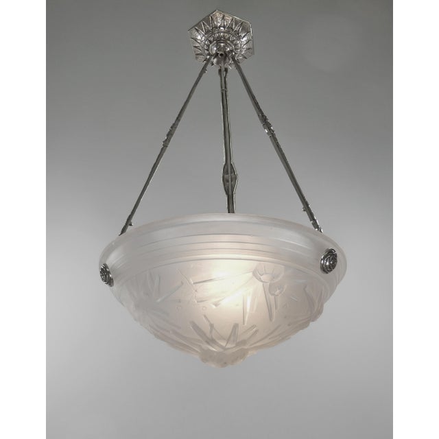 Art Deco French Art Deco Pendant Light by Muller Freres 1920s France For Sale - Image 3 of 10