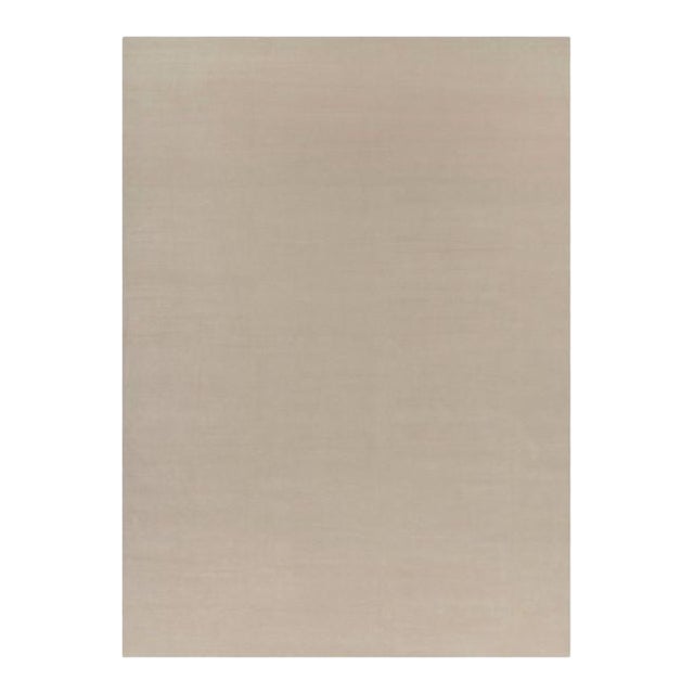Rug & Kilim’s Oversized Contemporary Textural Solid Rug in Cream and White Tones - 13x18 For Sale