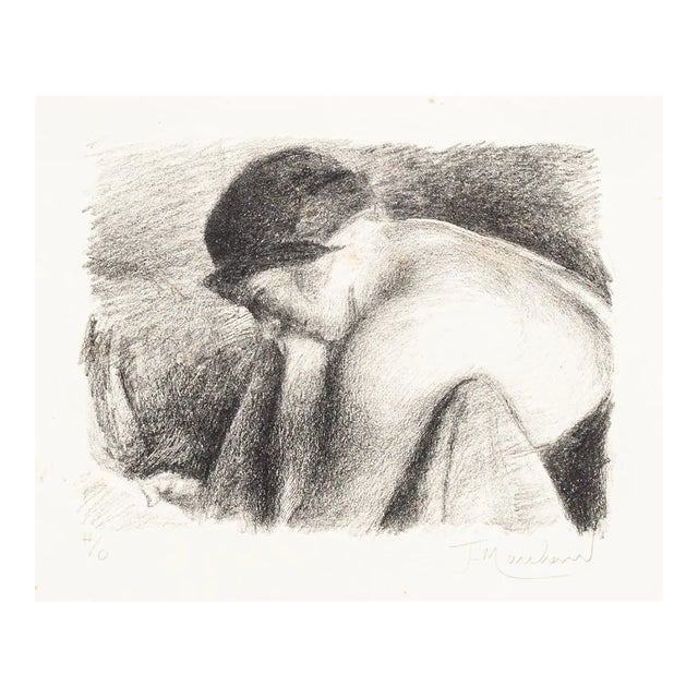 Female Figure with Hat - Original Lithograph by J.H. Marchand - 1920 ca. 1920s For Sale