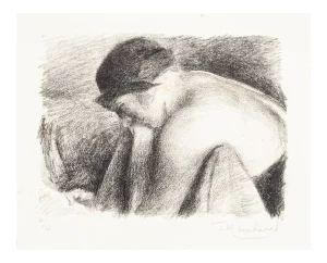 Female Figure with Hat - Original Lithograph by J.H. Marchand - 1920 ca. 1920s