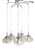 Cascade Chandelier with 6-Light Smoked Glass Drops, 1960s For Sale