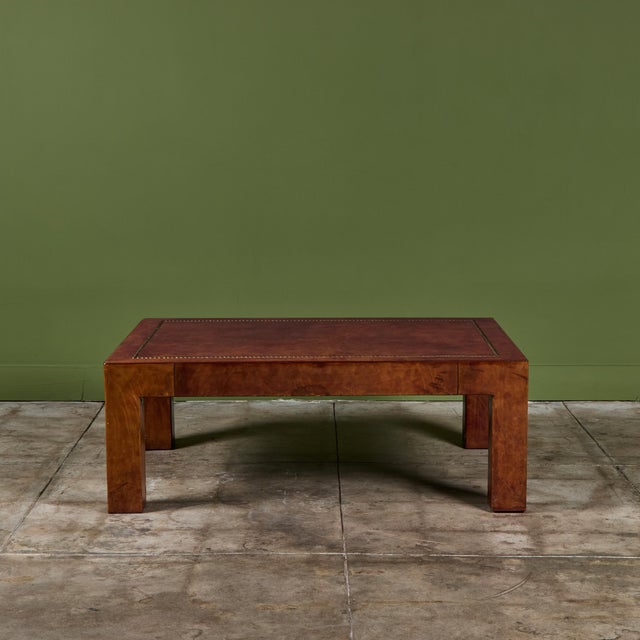 Jeff Knight Leather Coffee Table For Sale - Image 4 of 18