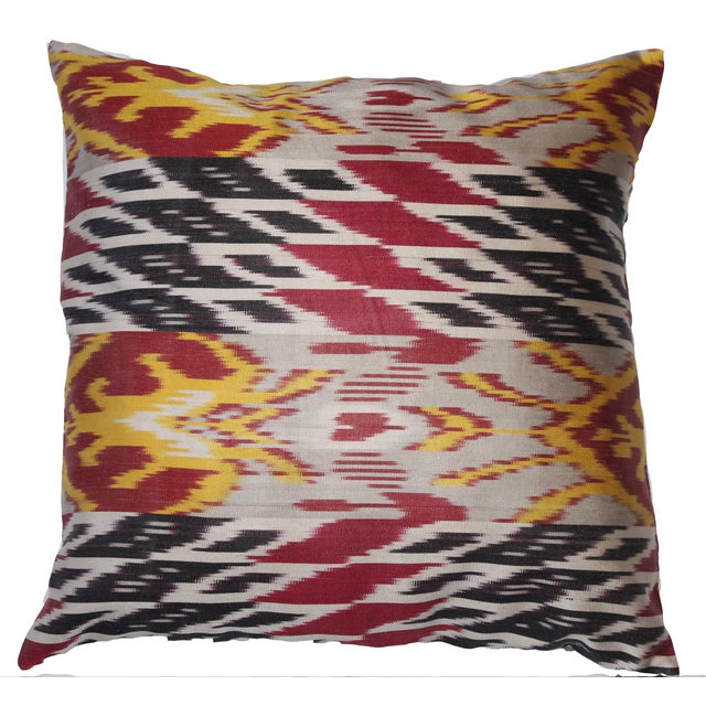 Contemporary Silk Ikat Bohemian Throw Pillow For Sale In Washington DC - Image 6 of 6
