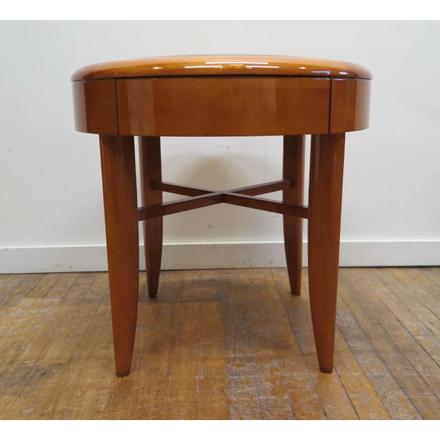 1980s Pace Cherry Wood & Glass Side Table For Sale - Image 9 of 10