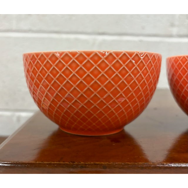 Pfaltzgraff Everyday Geometric Pattern Orange and Blue Rice Bowls ...