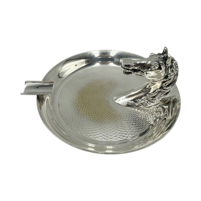 Metal Vintage Hermes Paris Equestrian Horse Head Ashtray For Sale - Image 7 of 17
