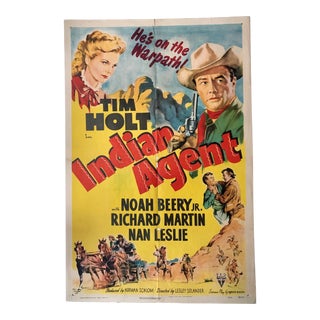 Vintage Western Movie Poster - Indian Agent Starring Tim Holt For Sale