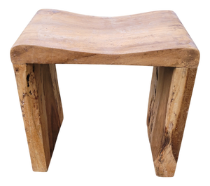 Wabi-Sabi Hand-Carved Hardwood Stool or Side Table, Southeast Asia, 1970s